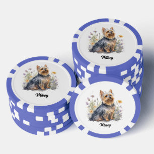 Süße Hund-Illustration - Silky Terrier Pokerchips