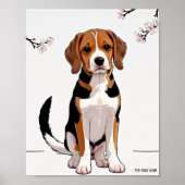 Süße Hund-Illustration Wandkunst Poster (Vorne)