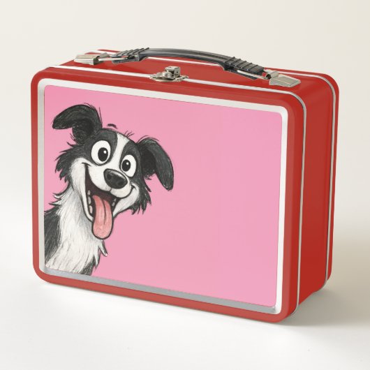 Süße Hund rosa Lunchbox (Vorderseite)