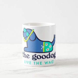 Süße Hund-Silhouette Bunte Gänseblümchen-Druck-Tru Kaffeetasse
