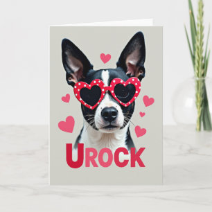 Süße Hund-Urock-Valentinstagskarte Karte