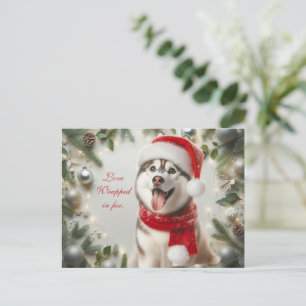 Süße Hund Weihnachts-Grußkarte Anbetungswürdiger Postkarte