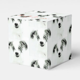 Süße Hund Welpe Skizze Gefallen Geschenkbox Geschenkschachtel