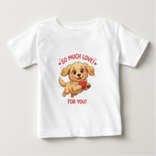 Süße Hündchen-Illustration mit Herz Baby T-shirt