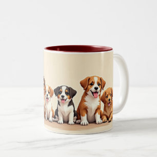 Süße Hündchen Zweifarbige Tasse