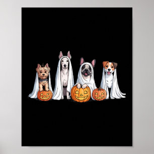 Süße Hunde als Geister verkleidet Lustiger Hallowe Poster