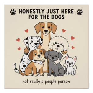 Süße Hunde-Familiengruppe für Hundemütter und Tier Poster