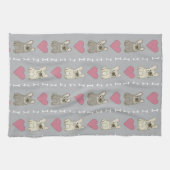 Süße Hunde, Frenchie, Herzen und Knochen Geschirrtuch (Horizontal)