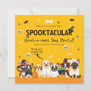 Süße Hunde-Halloween-Party Haustier-Kostüm Howl- Einladung