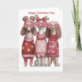 Süße Hunde-Herzen Pullover Valentinstag Karte (Vorderseite)