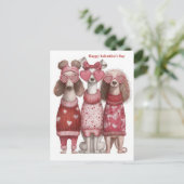 Süße Hunde-Herzen-Pullover Valentinstagskarte  Postkarte (Stehend Vorderseite)