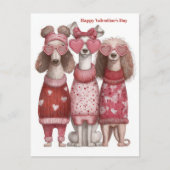 Süße Hunde-Herzen-Pullover Valentinstagskarte  Postkarte (Vorderseite)