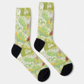 Süße Hunde mit Gänseblümchen nahtloses Muster Socken (Rechts)