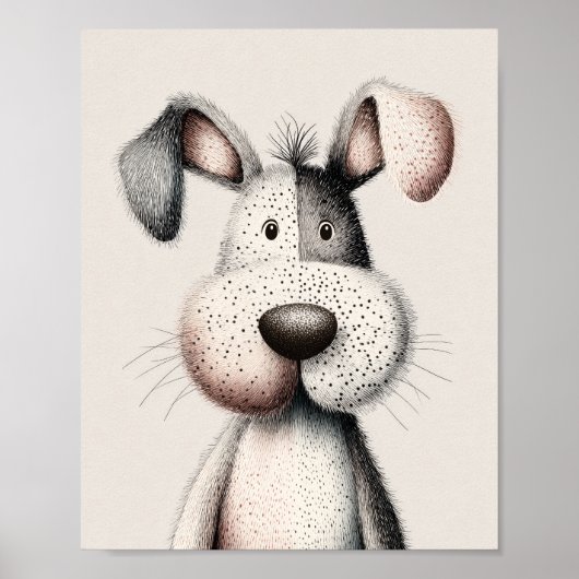 Süße Hunde-Nursery-Wandkunstposter  Poster (Vorne)