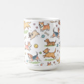 Süße Hunde spielen überall Kaffeetasse (Mittel)