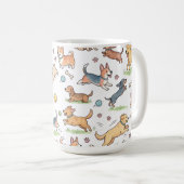 Süße Hunde spielen überall Kaffeetasse (VorderseiteRechts)