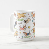 Süße Hunde spielen überall Kaffeetasse (Vorderseite Links)