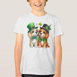 Süße Hunde St. Patrick's Day Design-67538 Kapuzenp Tri-Blend Shirt