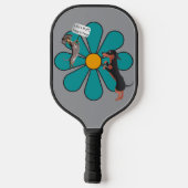 Süße Hunde und Blumen Pickleball Schläger (Rückseite)