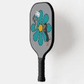 Süße Hunde und Blumen Pickleball Schläger (Links)