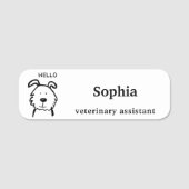Süße Hunde-Veterinärassistentin Namensschild (Vorderseite)