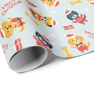 Süße Hunde-Weihnachts-Verpackungspapier Geschenkpapier