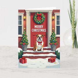 Süße Hunde-Weihnachtskarte für Zuhause Karte