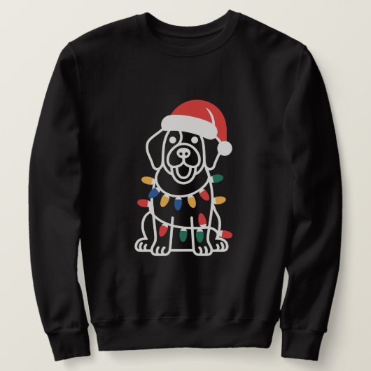Süße Hunde-Weihnachtslichter & Hut Sweatshirt (Design vorne)