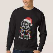 Süße Hunde-Weihnachtslichter & Hut Sweatshirt (Vorderseite)