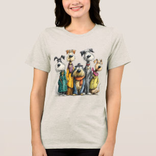 Süße Hundecharaktere Tri-Blend Shirt