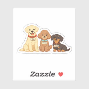 Süße Hundefamilie Vektor Illustration Aufkleber