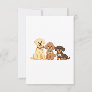 Süße Hundefamilie Vektor Illustration Dankeskarte