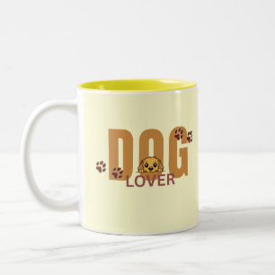 Süße Hundefreund-Peeking-Welpen-&-Pfoten-Kaffeetas Zweifarbige Tasse
