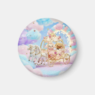 Süße Hundehochzeit Märchen Karosse Magnet