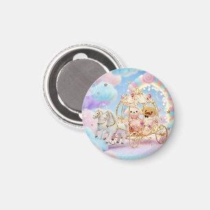 Süße Hundehochzeit Märchenkarosse Magnet