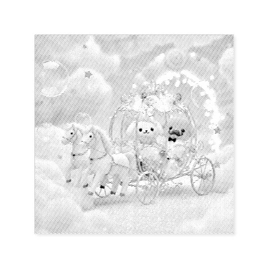 Süße Hundehochzeit Märchenkarosse Permastempel (Design)