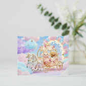 Süße Hundehochzeit Märchenkarosse Postkarte (Stehend Vorderseite)
