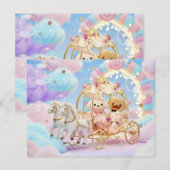 Süße Hundehochzeit Märchenkarosse Postkarte (Vorne/Hinten)