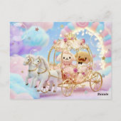 Süße Hundehochzeit Märchenkarosse Postkarte (Rückseite)