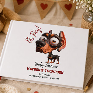 Süße Hundekarikaturen-Baby-Party für Jungen Gästebuch