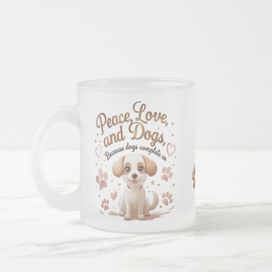 Süße Hundeliebe Glas-Mug Mattglastasse (Links)