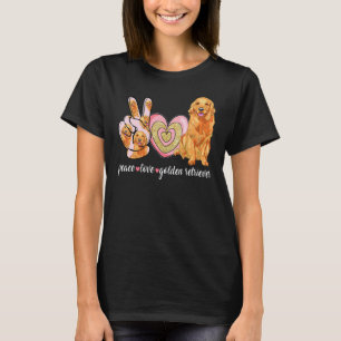 Süße Hundemama Muttertag  Frieden Liebe Golden Ret T-Shirt