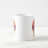 Süße Hundemutter führt flauschigen Welpen am Sonne Kaffeetasse (Mittel)