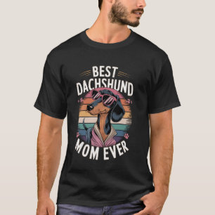 Süße Hundemutter Retro Dachshund-Mama Grafik Hunde T-Shirt