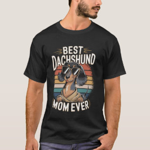 Süße Hundemutter Retro Dachshund-Mama Grafik Hunde T-Shirt
