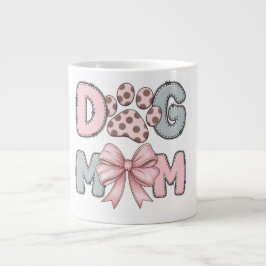 Süße Hundemutter-Tasse | Rosa Bogen Pfotenabdruck Jumbo-Tasse
