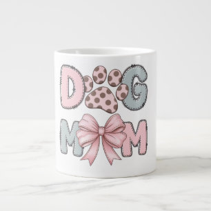 Süße Hundemutter-Tasse   Rosa Bogen Pfotenabdruck  Jumbo-Tasse