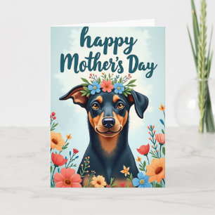 Süße Hundemuttertags-Blumenkarte Karte