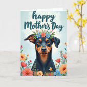 Süße Hundemuttertags-Blumenkarte Karte (Gelbe Blume)