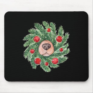 Süße Hundenase Weihnachtsgirlande Golden Retriever Mousepad